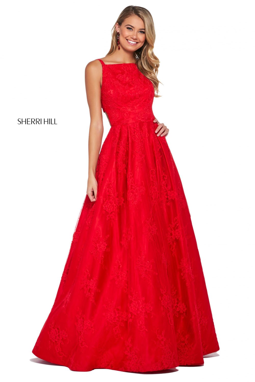 Sherri Hill 53462 dress images in these colors: Ivory, Red.