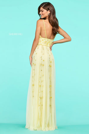Sherri Hill 53487 dress images in these colors: Yellow, Light Pink, Lilac.