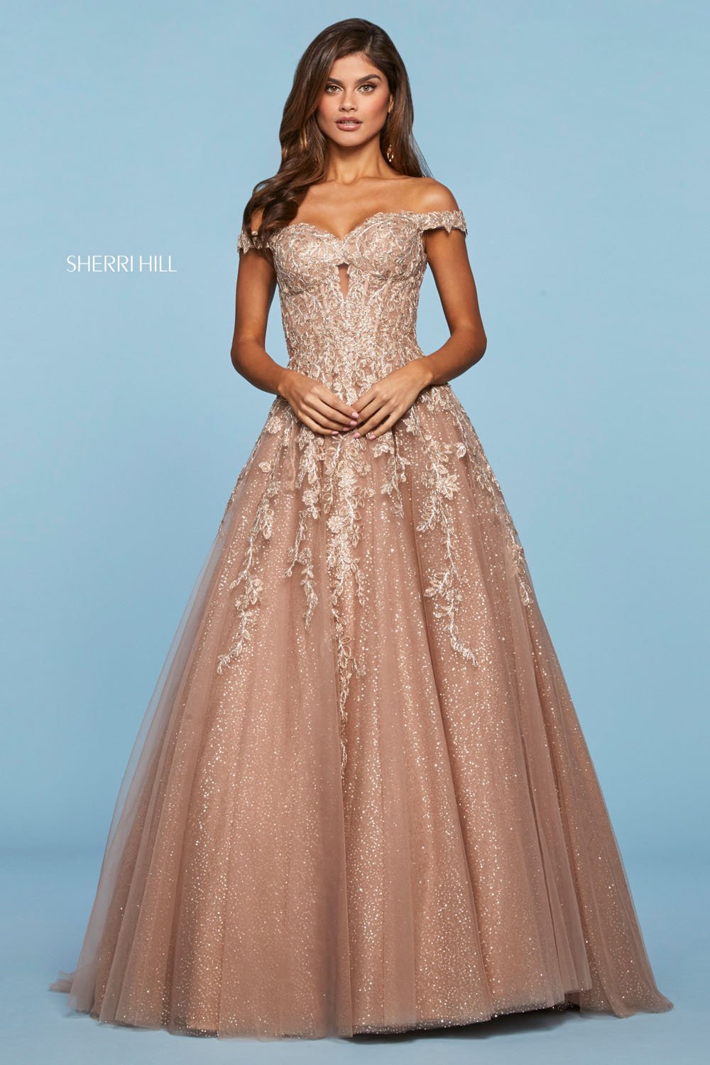 Sherri Hill 53509 dress images in these colors: Rose Gold.