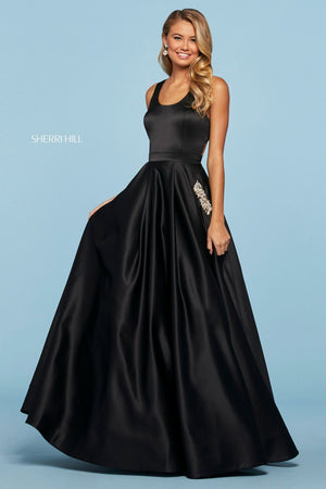 Sherri Hill 53512 dress images in these colors: Lilac, Black, Ivory, Light Blue, Yellow, Red, Aqua, Coral.