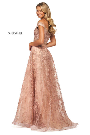 Sherri Hill 53521 dress images in these colors: Black, Gold.