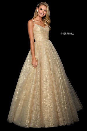 Sherri Hill 53523 dress images in these colors: Gold.