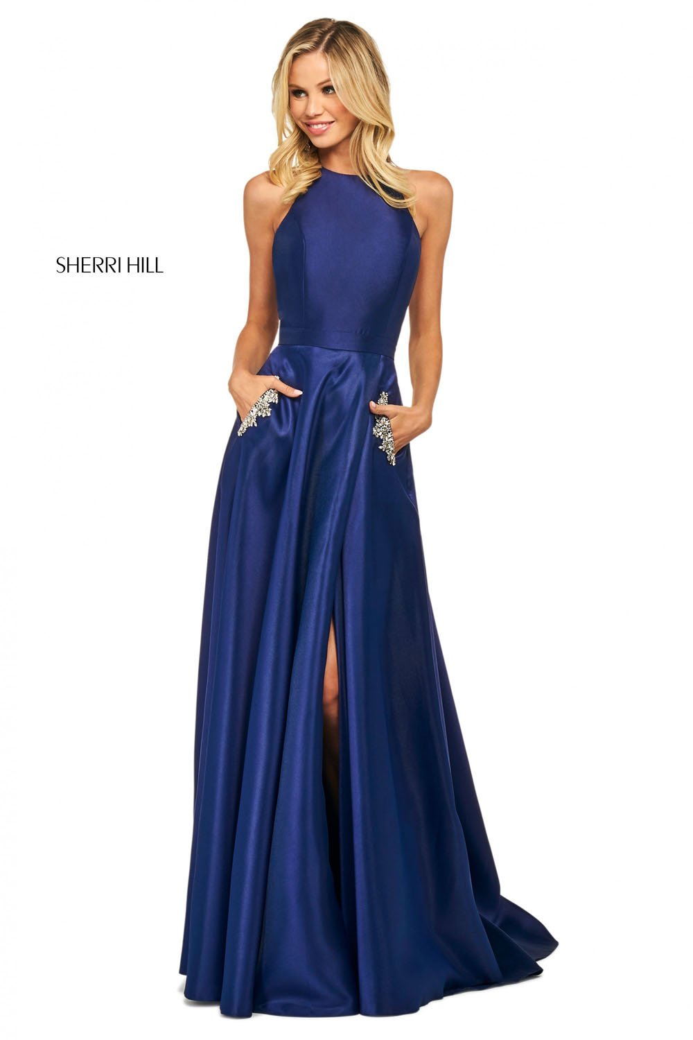 Sherri Hill 53529 dress images in these colors: Yellow, Mocha, Candy Pink, Black, Lilac, Red, Light Blue, Coral, Blush, Ivory, Navy.