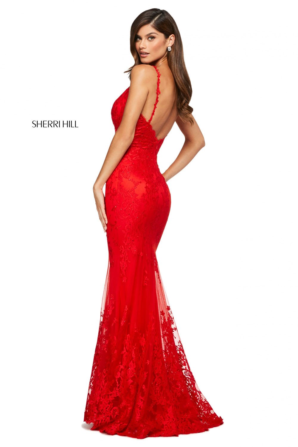 Sherri Hill 53530 dress images in these colors: Black, Red.