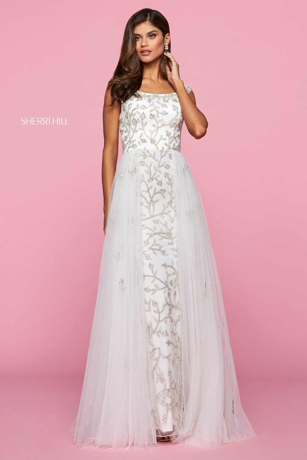 Sherri Hill 53542 dress images in these colors: Ivory, Blush.