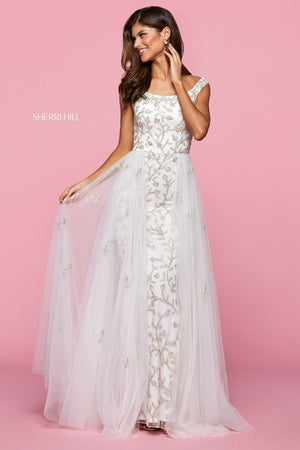 Sherri Hill 53542 dress images in these colors: Ivory, Blush.