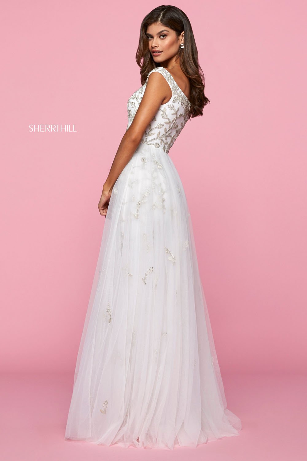 Sherri Hill 53542 dress images in these colors: Ivory, Blush.