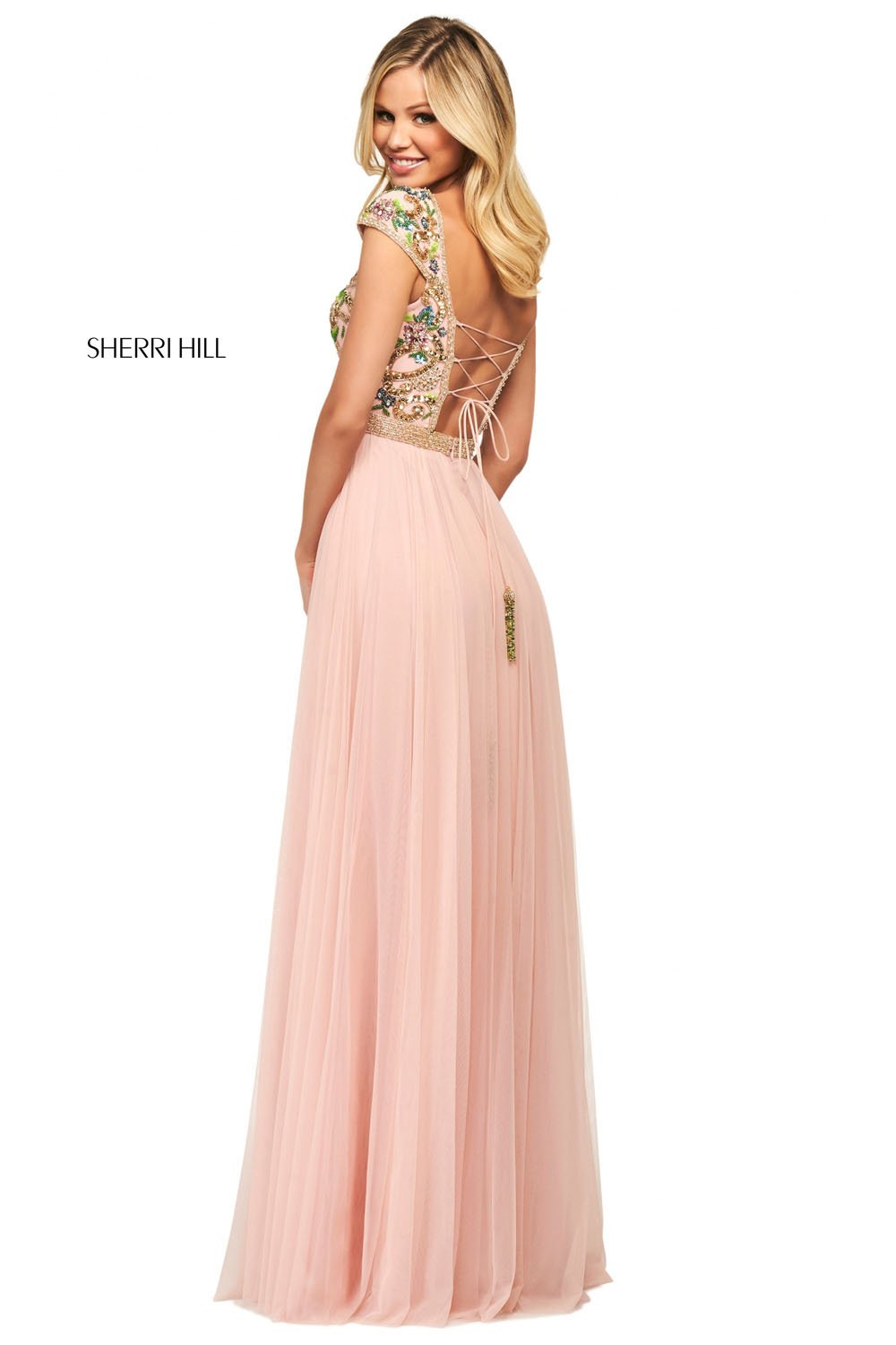 Sherri Hill 53543 dress images in these colors: Blush Multi.
