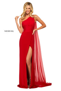 Sherri Hill 53576 dress images in these colors: Aqua, Orange, Red, Coral, Black, Ivory.