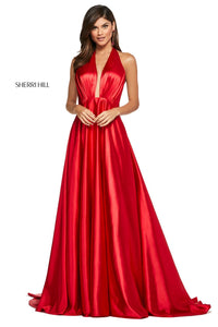 Sherri Hill 53624 dress images in these colors: Ivory, Black, Rose, Emerald, Mocha, Red, Light Blue, Navy, Royal, Blush, Yellow, Light Green, Aqua, Coral.