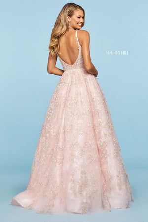 Sherri Hill 53625 dress images in these colors: Aqua, Pink.