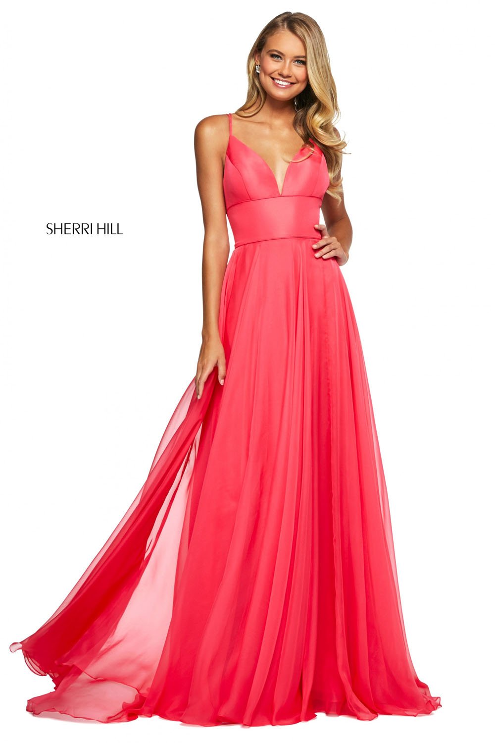 Sherri Hill 53634 dress images in these colors: Lilac, Yellow, Fuchsia, Coral, Orange, Blue, Aqua, Light Blue.