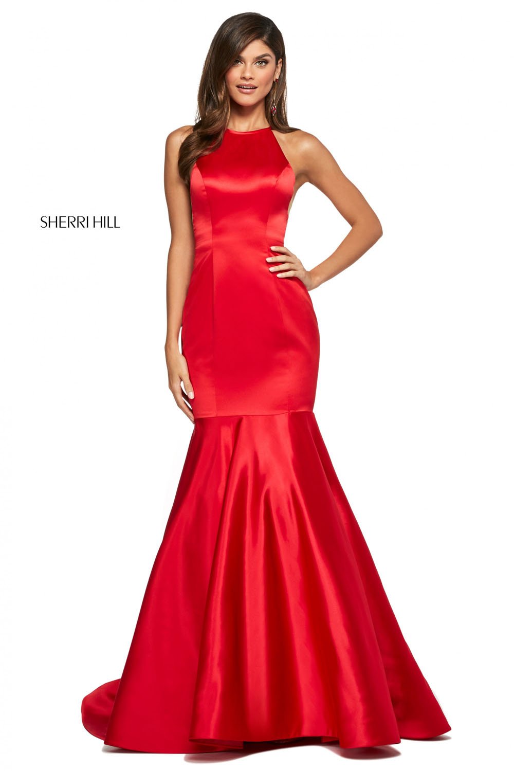 Sherri Hill 53635 dress images in these colors: Red, Rose, Navy, Emerald, Coral, Blush, Light Blue.