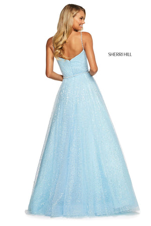 Sherri Hill 53637 dress images in these colors: Ivory, Blush, Yellow, Light Blue, Lilac.