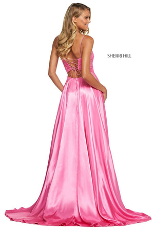 Sherri Hill 53648 dress images in these colors: Yellow, Coral, Lilac, Red, Light Blue, Pink, Rose Gold, Black.