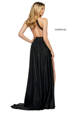 Sherri Hill 53649 dress images in these colors: Red, Black, Blush, Emerald, Navy, Royal.