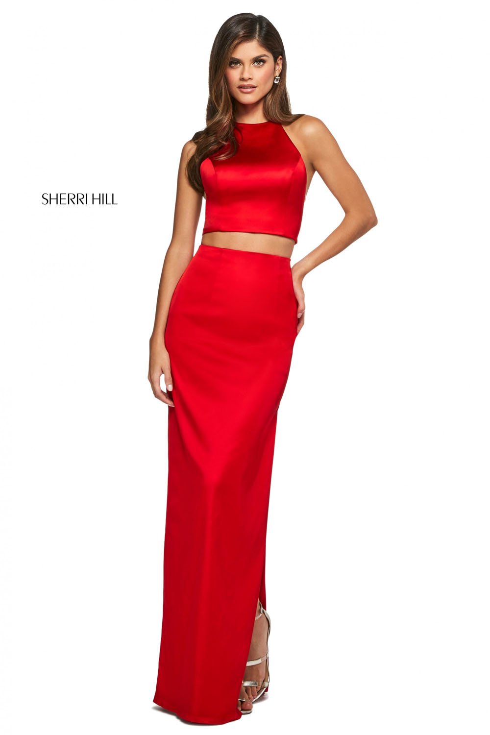 Sherri Hill 53650 dress images in these colors: Black, Navy, Ruby, Blush, Berry, Teal, Emerald, Royal, Rose, Red.