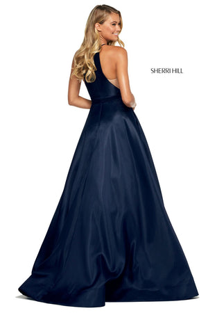 Sherri Hill 53659 dress images in these colors: Black, Pink, Ivory, Navy, Red.