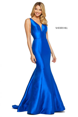 Sherri Hill 53660 dress images in these colors: Royal, Yellow, Navy, Light Blue, Red, Black.