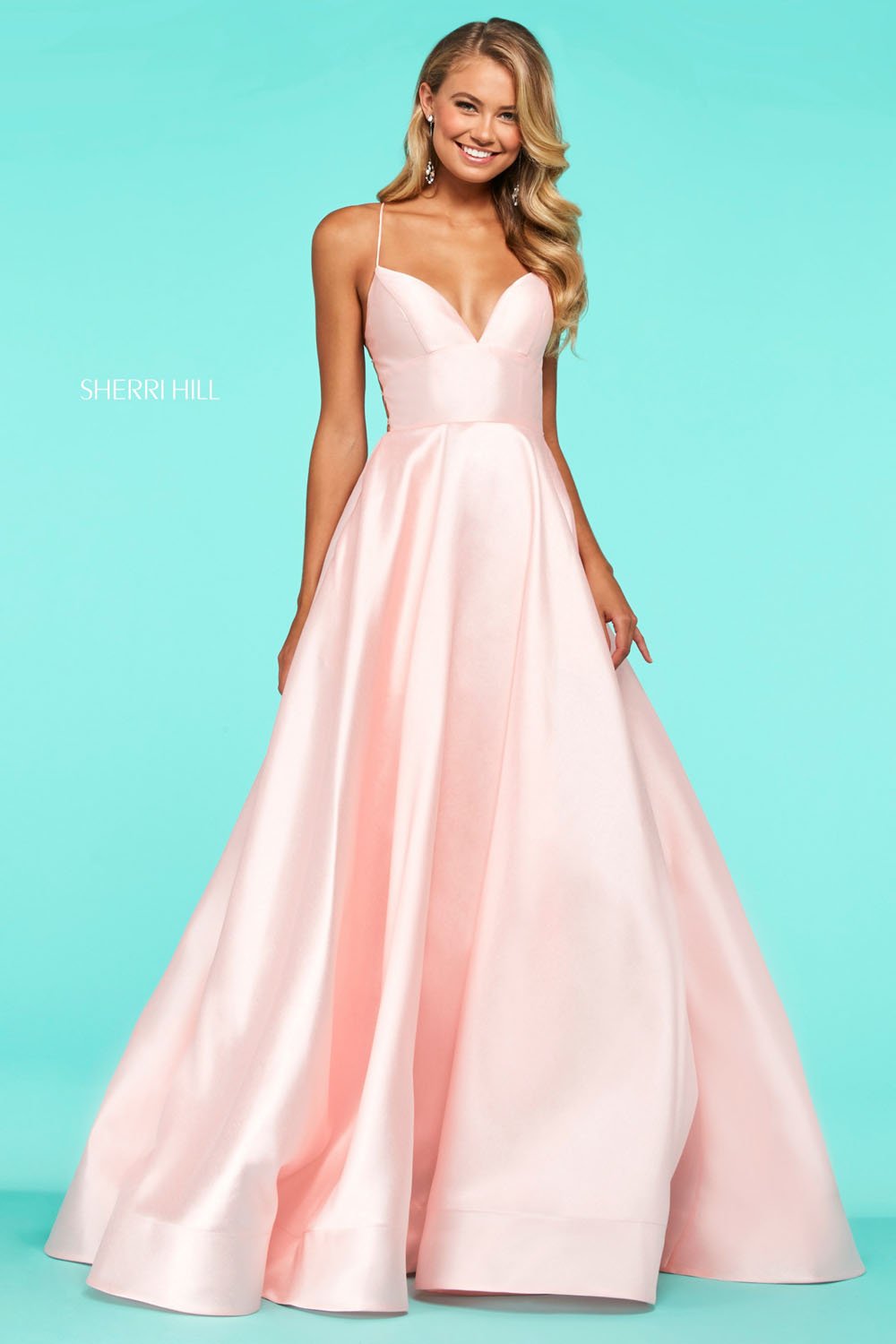 Sherri Hill 53661 dress images in these colors: Royal, Coral, Yellow, Red, Blush, Navy, Lilac, Fuchsia, Light Blue, Aqua, Emerald, Orange, Pink, Black.