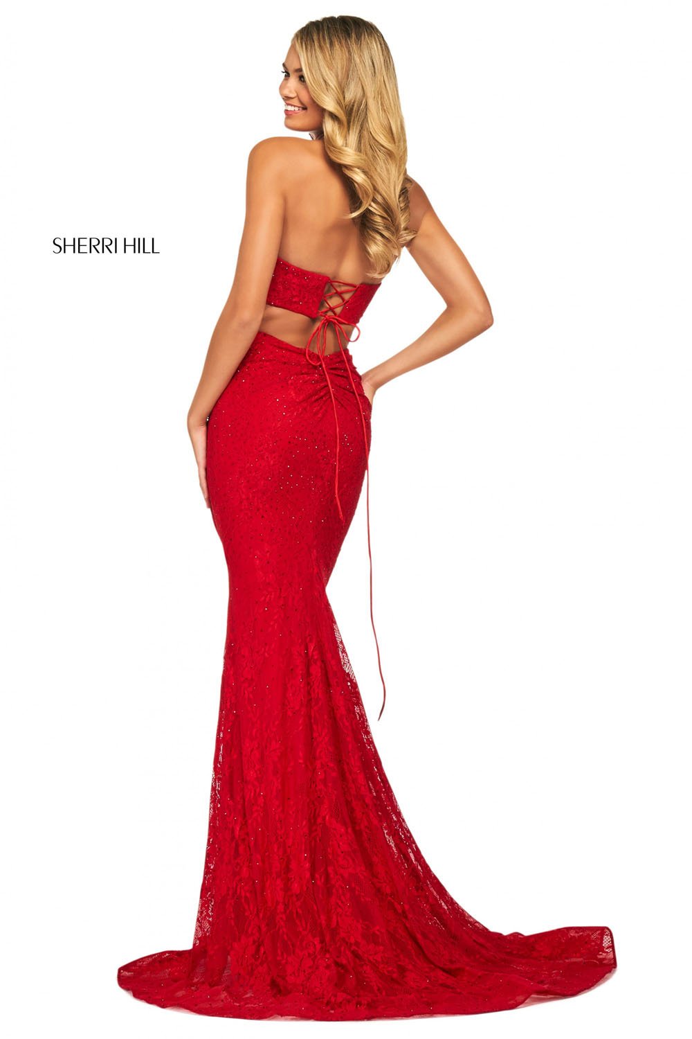 Sherri Hill 53681 dress images in these colors: Red, Navy, Black, Ivory, Pink, Aqua.