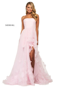Sherri Hill 53707 dress images in these colors: Ivory, Pink, Light Blue.