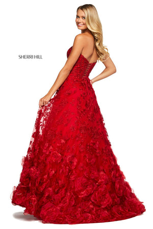 Sherri Hill 53714 dress images in these colors: Red.