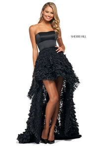 Sherri Hill 53720 dress images in these colors: Black, Coral, Blush, Candy Pink, Ivory, Red.