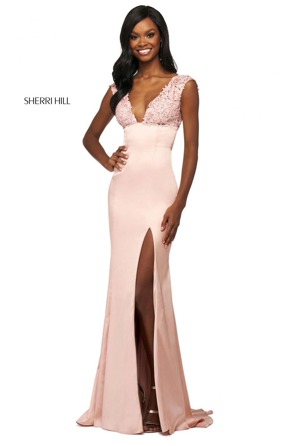 Sherri Hill 53735 dress images in these colors: Royal, Black, Red, Navy, Blush, Ruby.