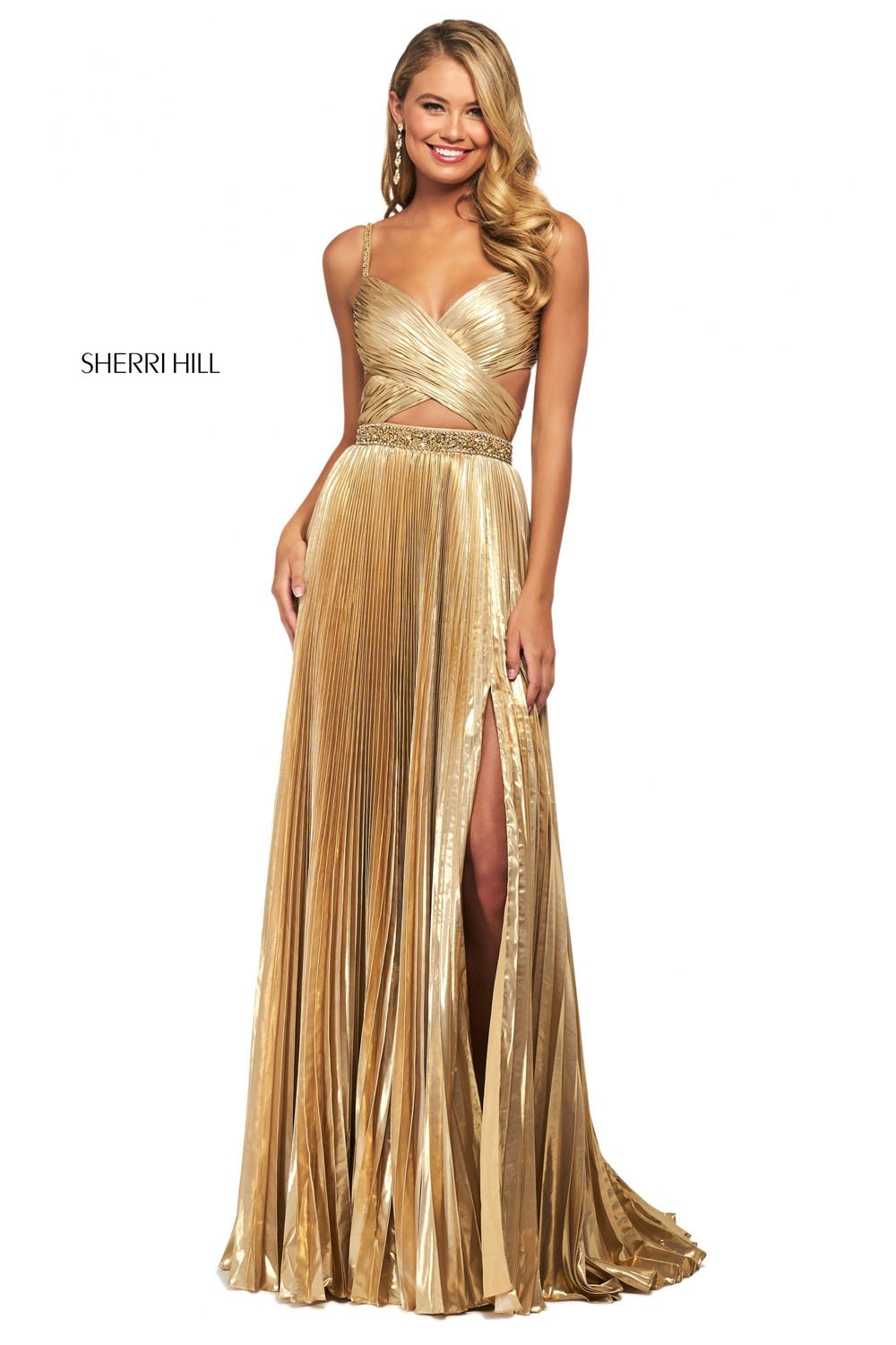 Sherri Hill 53738 dress images in these colors: Gold.