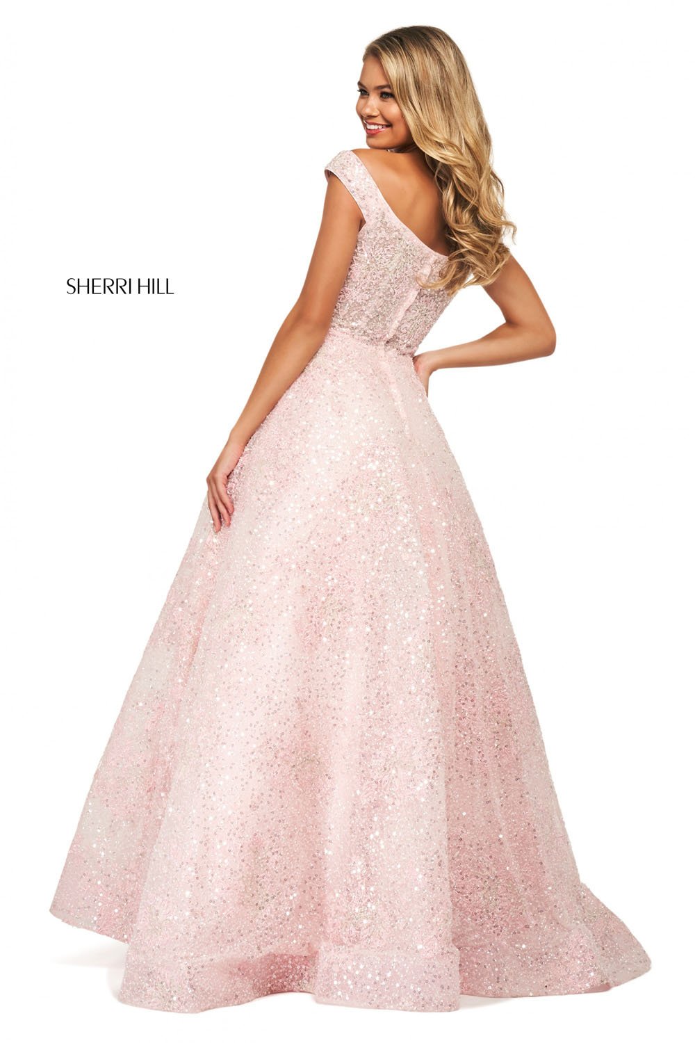 Sherri Hill 53758 dress images in these colors: Blush, Light Blue.