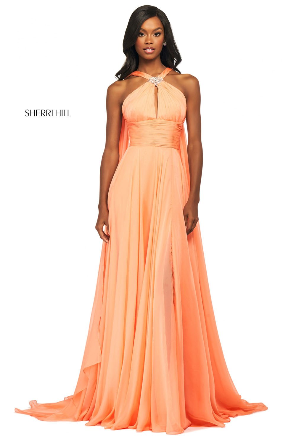 Sherri Hill 53761 dress images in these colors: Aqua, Yellow, Emerald, Light Blue, Dreamcicle, Bright Pink, Blush, Red.