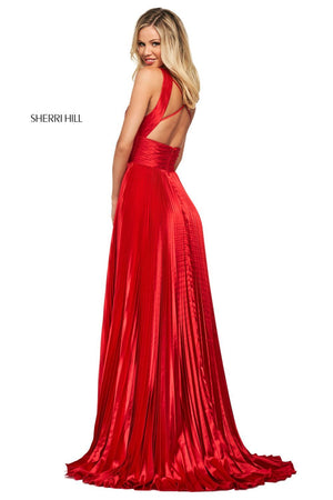 Sherri Hill 53762 dress images in these colors: Black, Emerald, Red, Rose, Ivory, Royal.