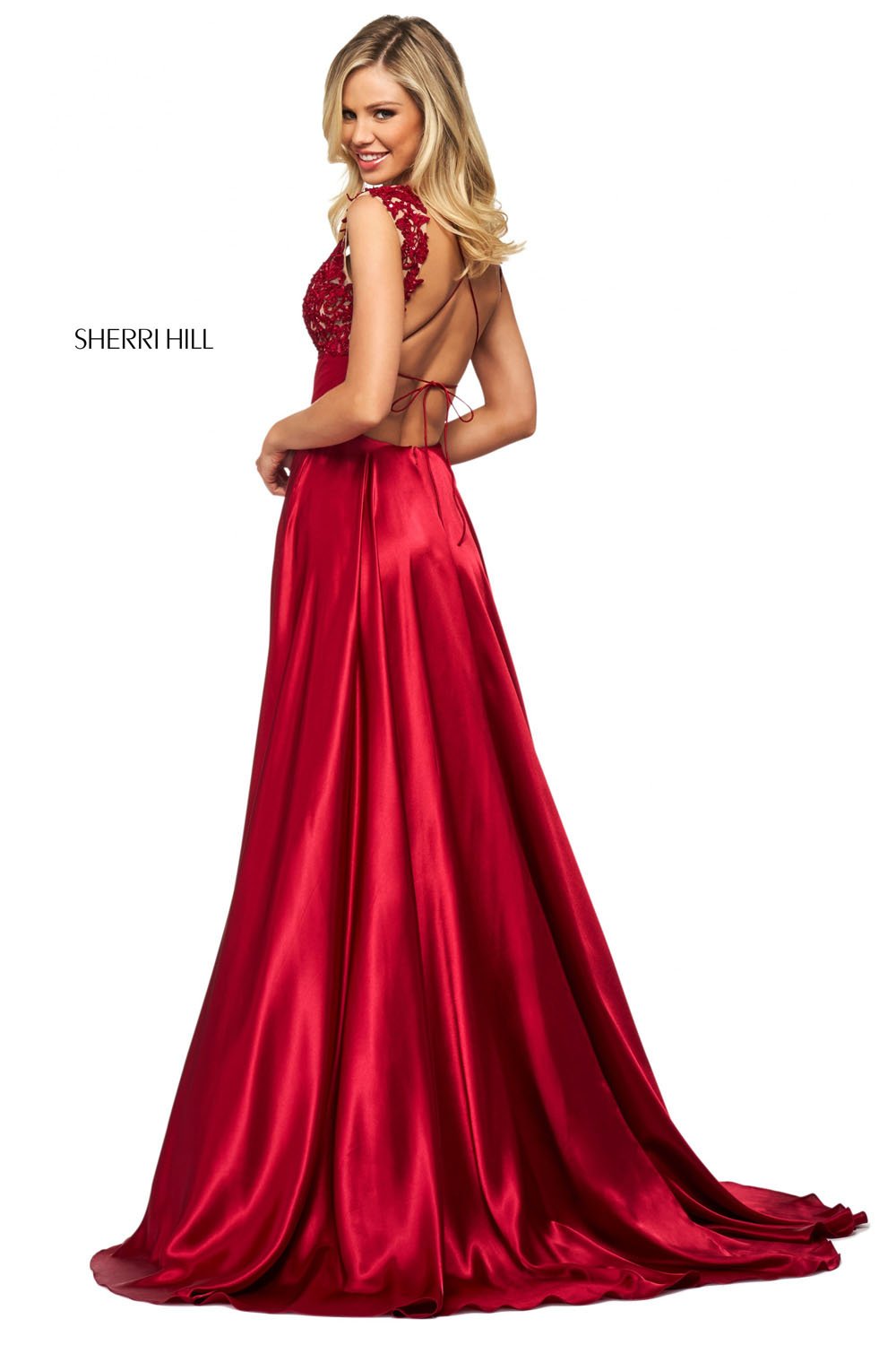 Sherri Hill 53764 dress images in these colors: Royal, Red, Blush, Ruby, Black, Navy.