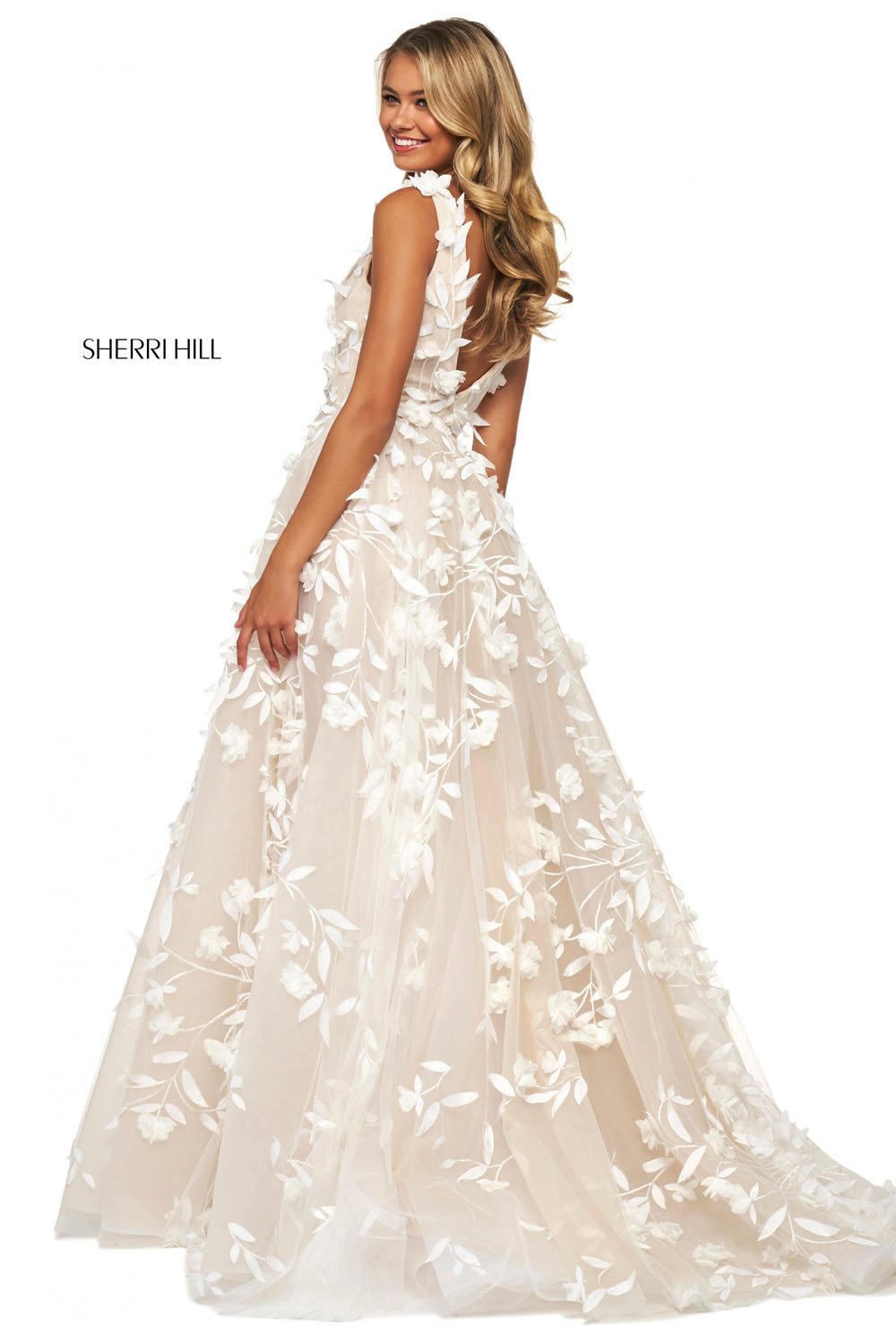 Sherri Hill 53770 dress images in these colors: Ivory Nude.