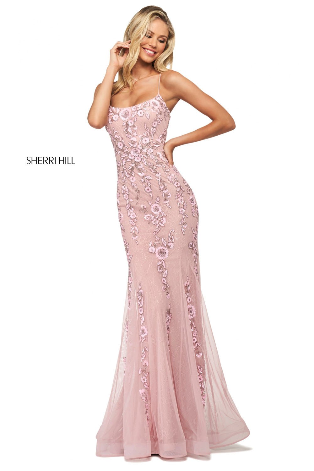 Sherri Hill 53780 dress images in these colors: Light Pink.