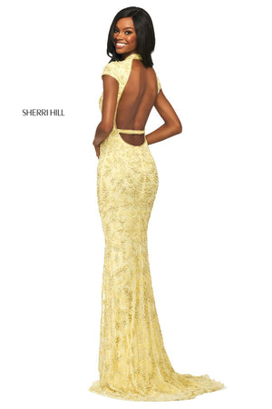 Sherri Hill 53793 dress images in these colors: Blush, Yellow.