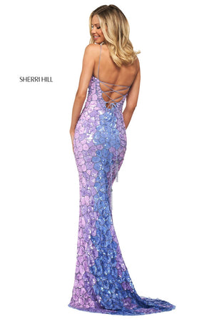 Sherri Hill 53819 dress images in these colors: Periwinkle Lilac.