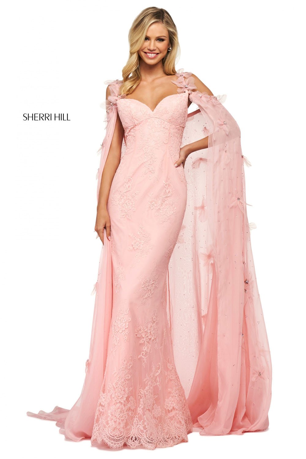 Sherri Hill 53822 dress images in these colors: Blush, Ivory.