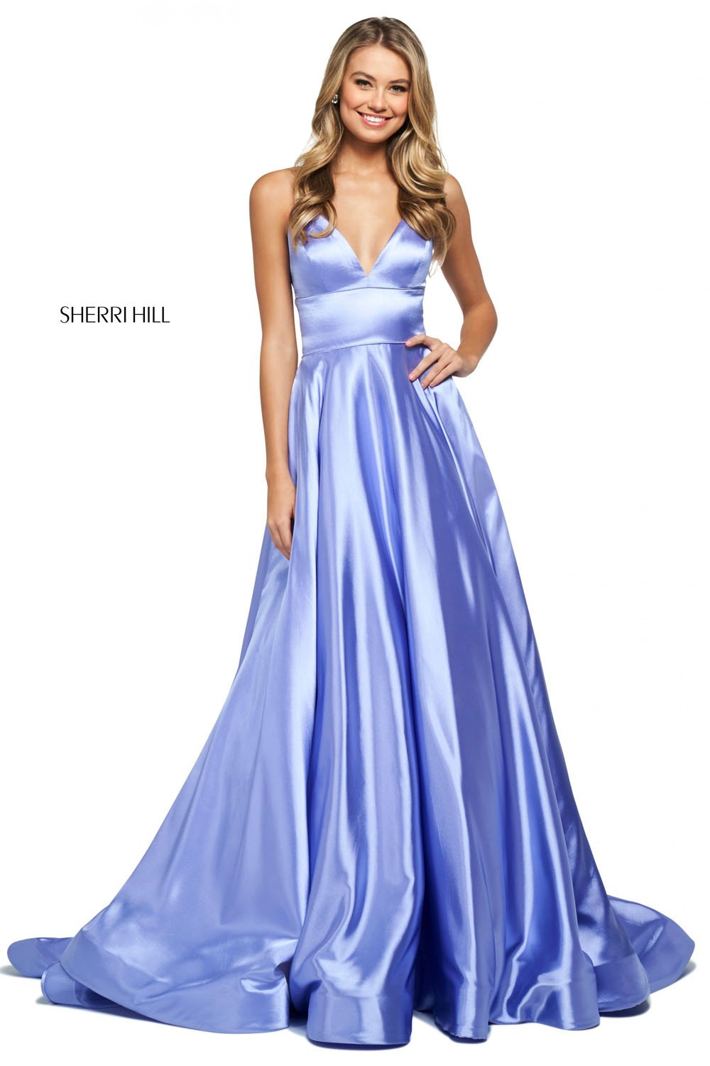 Sherri Hill 53885 dress images in these colors: Black, Bright Pink, Ivory, Teal, Coral, Emerald, Lilac, Yellow, Red, Mocha, Gunmetal, Royal.