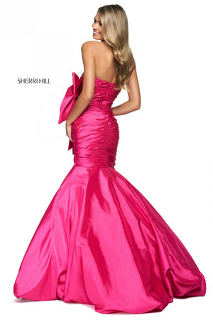 Sherri Hill 54027 dress images in these colors: Black, Teal, Emerald, Bright Pink, Red.