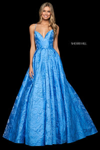 Sherri Hill 54043 dress images in these colors: Navy, Periwinkle, Red, Ivory.