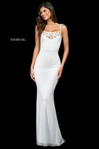 Sherri Hill 54119 dress images in these colors: Black Silver Gold, Ivory Silver Gold.