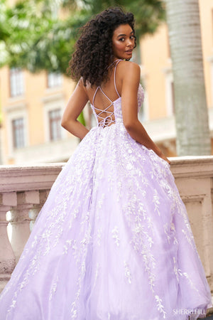 Sherri Hill 54171 dress images in these colors: Lilac, Pink, Light Blue, Ivory.