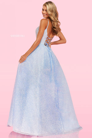 Sherri Hill 54205 dress images in these colors: Periwinkle, Red, Black.