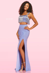 Sherri Hill 54220 dress images in these colors: Red, Periwinkle.