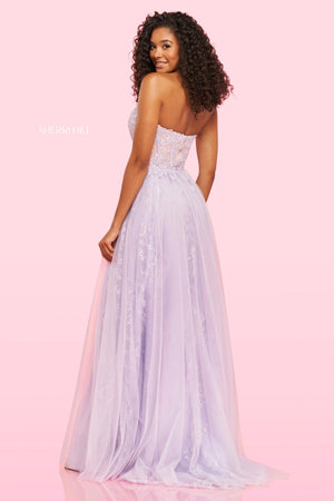Sherri Hill 54225 dress images in these colors: Blush, Lilac, Light Blue, Yellow, Nude, Ivory.
