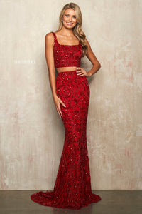 Sherri Hill 54231 dress images in these colors: Red, Pink, Periwinkle, Ivory Nude.
