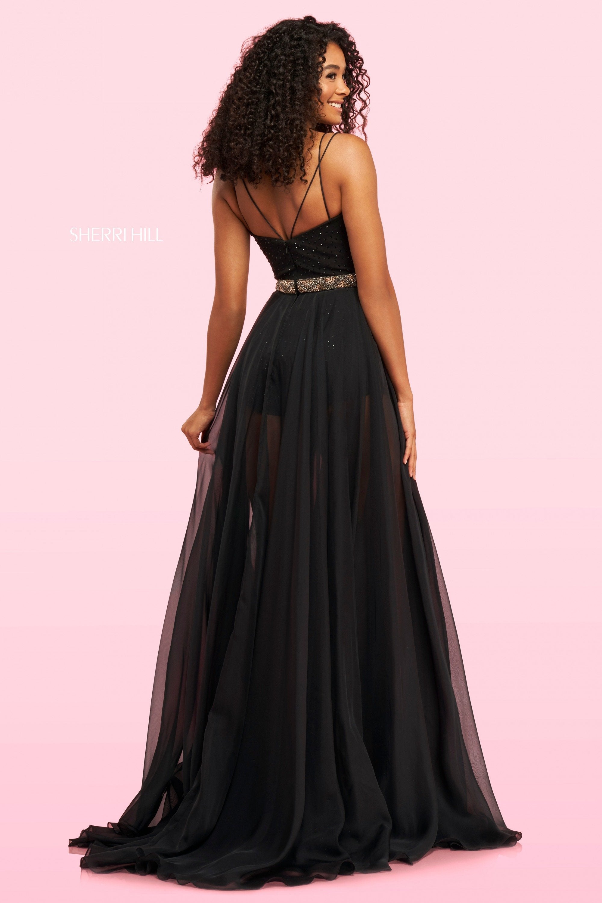 Sherri Hill 54238 dress images in these colors: Black.