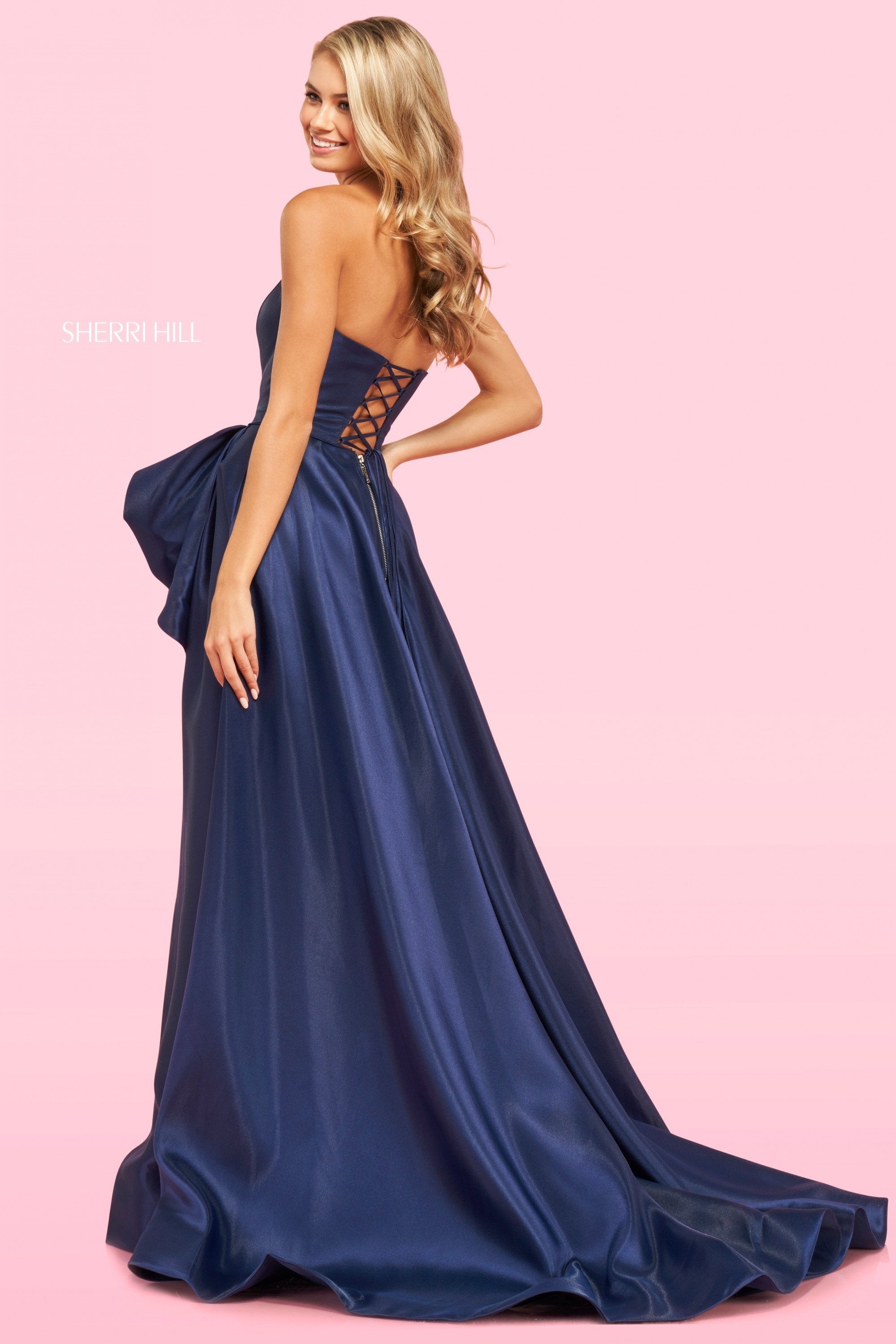 Sherri Hill 54258 dress images in these colors: Navy, Red, Pink, Royal, Light Blue.